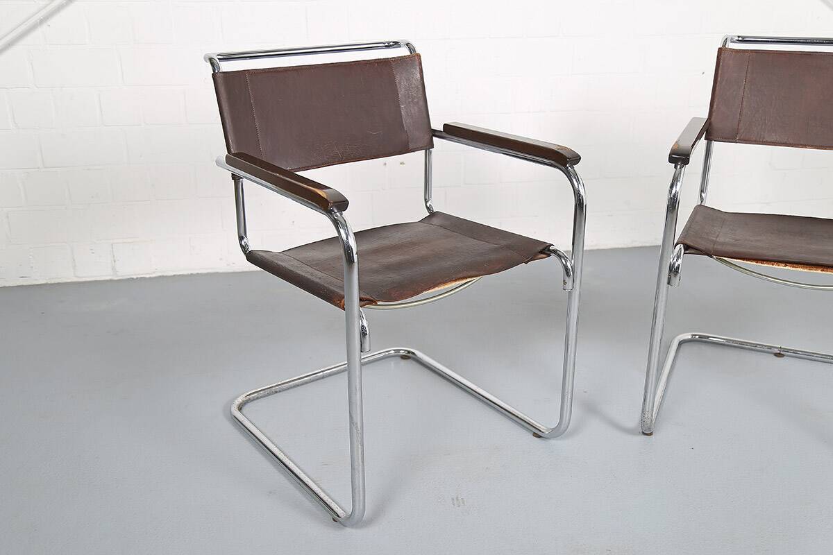 Set of 2: Thonet S34 Mart Stam Bauhaus Vintage Cantilever Chairs