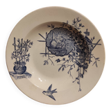 French vintage soup plate, R. Lafitte, Terre de Fer, Salins