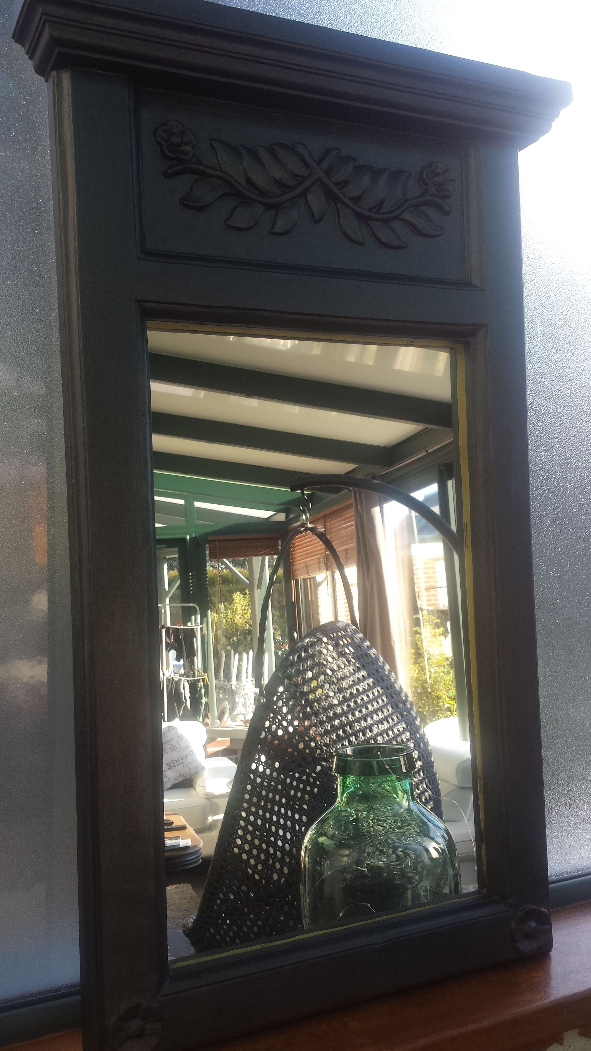 Black wood mirror 60x101cm