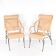 Pair of wicker and blackened iron armchairs