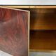 Dry bar in walnut and brass with a mirrored top, Italy 1970.