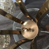 Brass-style chandelier and puffed glass 60/70