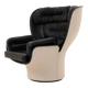 Elda Chair, Joe Colombo, Comfort, Black and Creme, Italy, circa 1970
