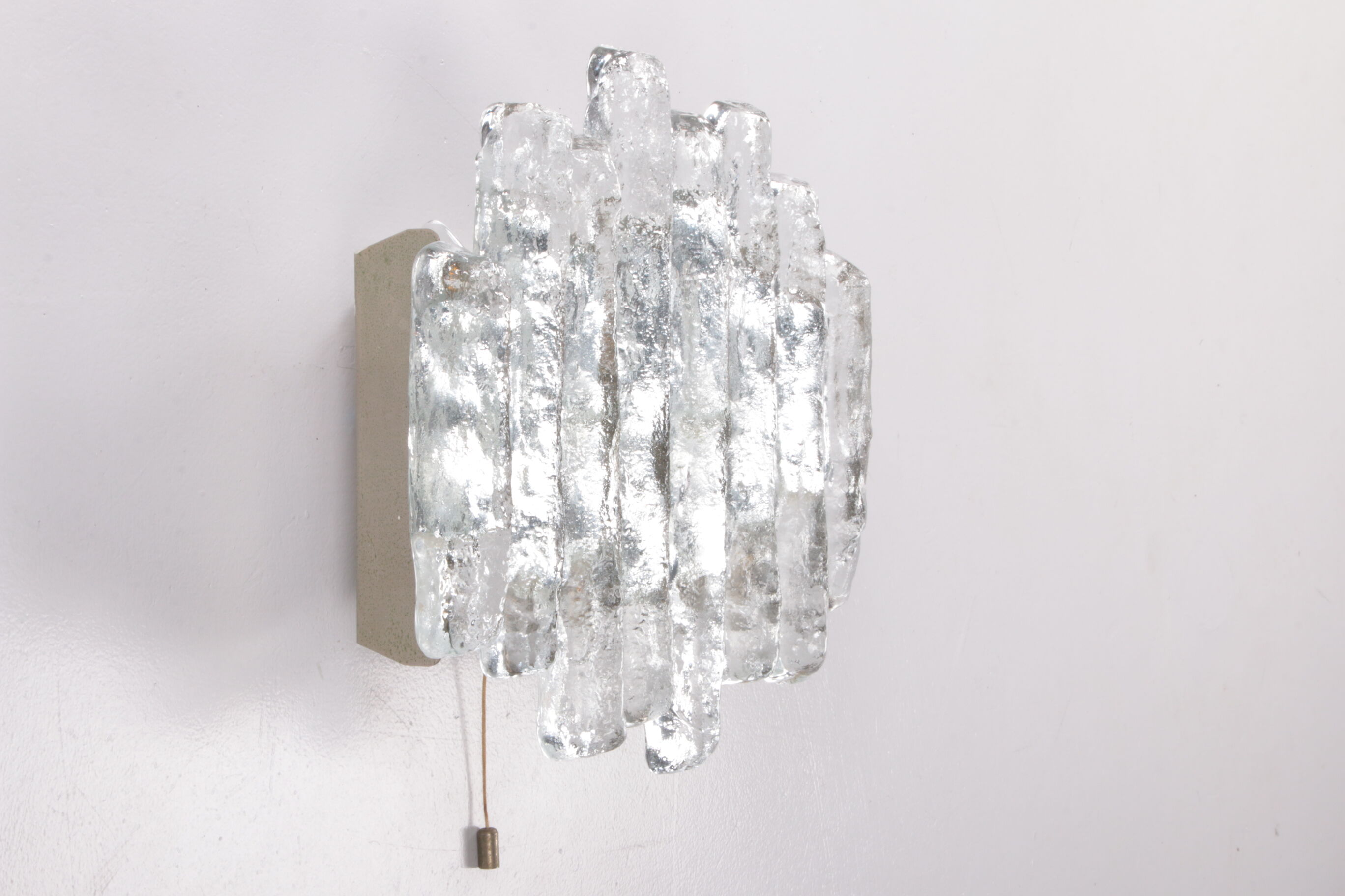 Wall lamp with ice glass made by J.T. Kalmar,1960s