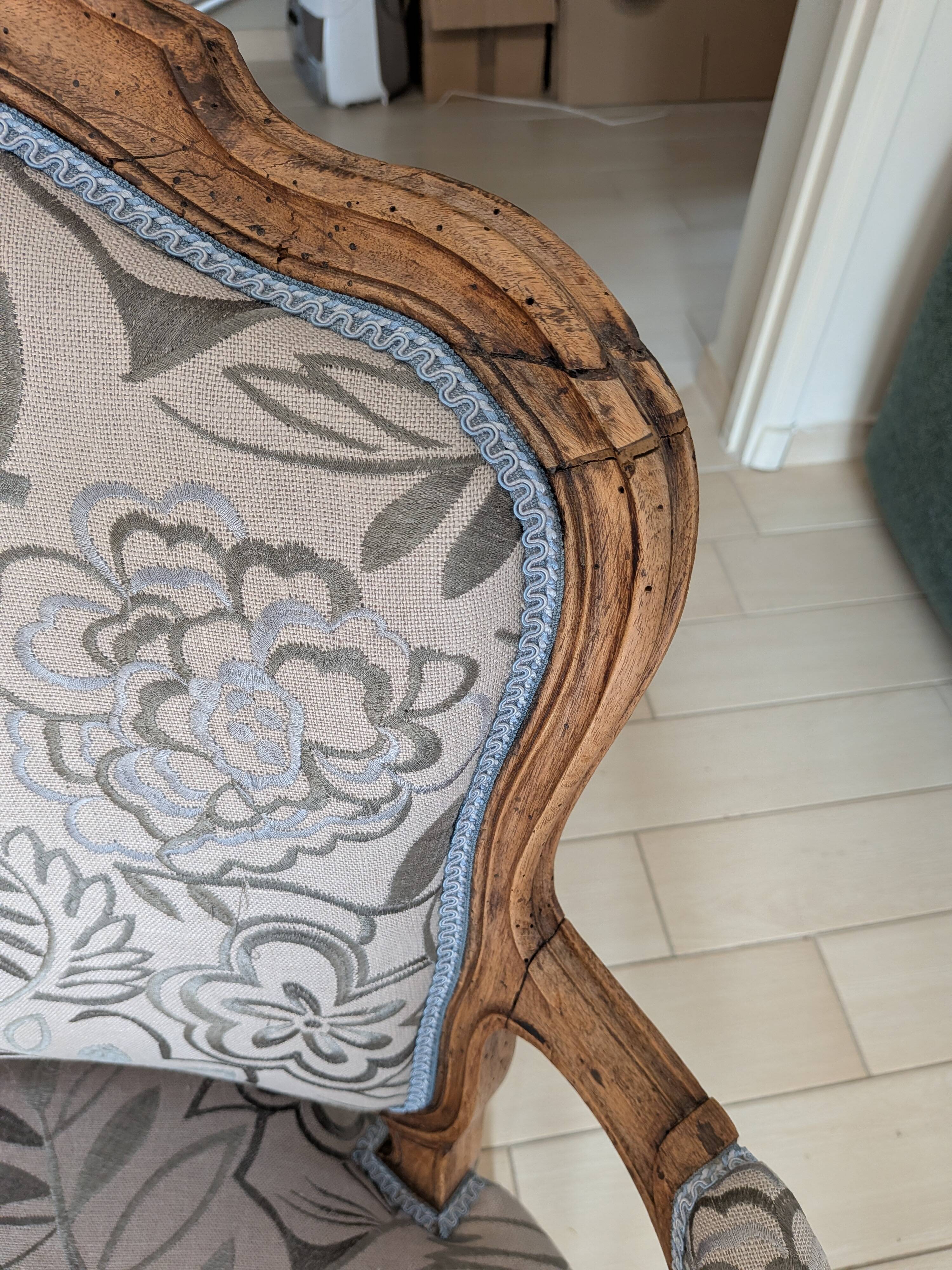 Louis XV style cabriolet armchair