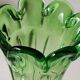 Murano style vase, in art glass. With twisted design/scalloped neck/27 cm