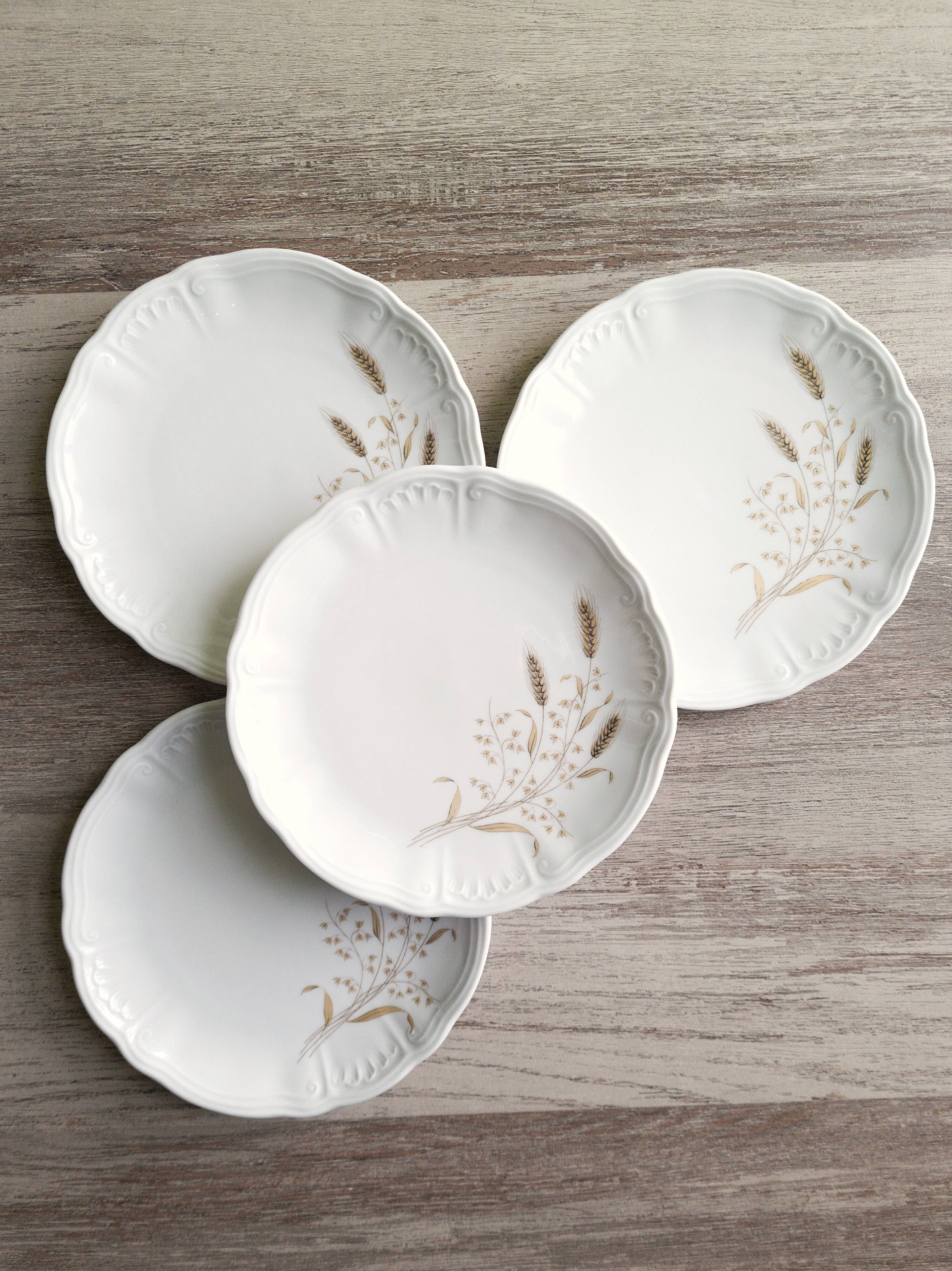 Set of 4 plates with Bavaria wheat ear desserts