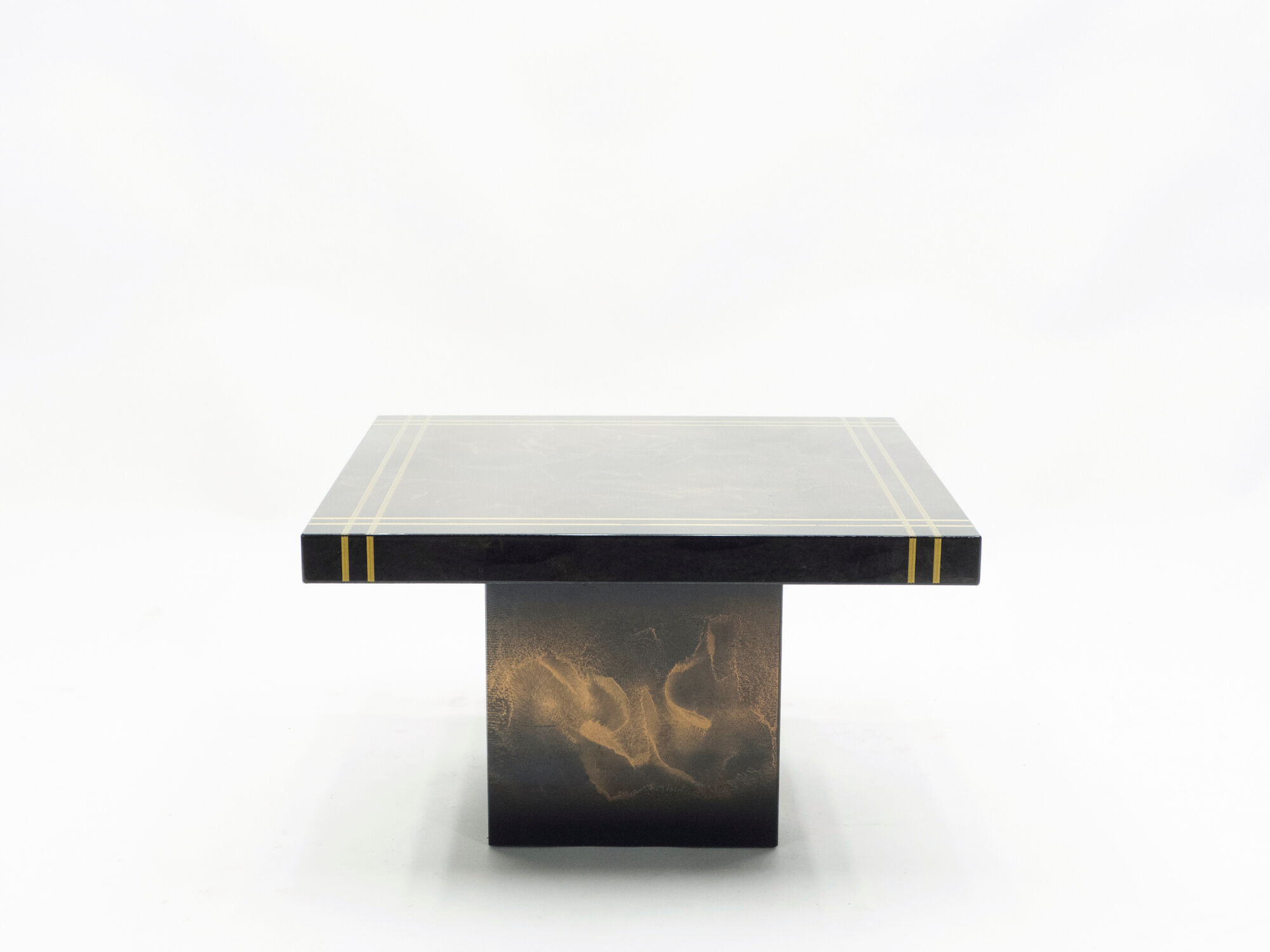 Pair Guy Lefevre Brass Laqué Sofa Tips for Roset Line 1970