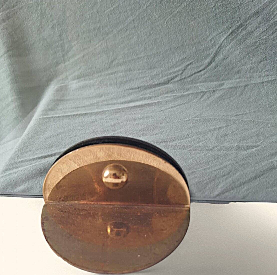 Fire screen / tempered and tinted glass fireplace screen in bronze/copper. 1970s