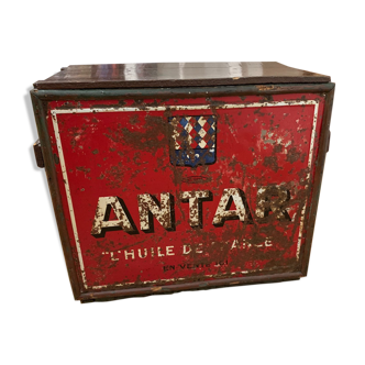 Coffre antar plaque métal bois