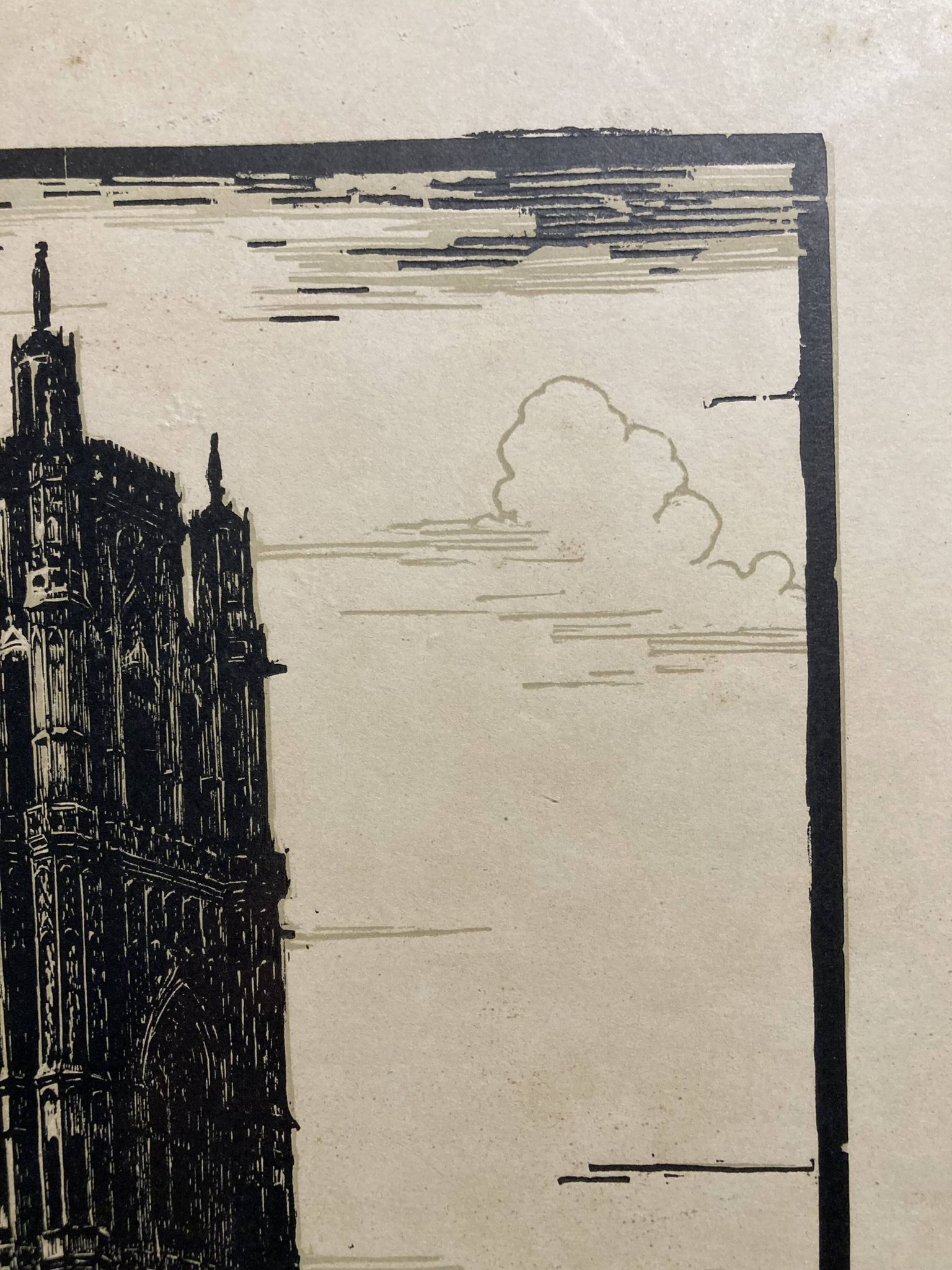 Illustration ancienne de la Cathédrale de Rodez, encadrée