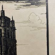 Illustration ancienne de la Cathédrale de Rodez, encadrée