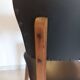 5 chairs in wood and black faux leather, Scandinavian style