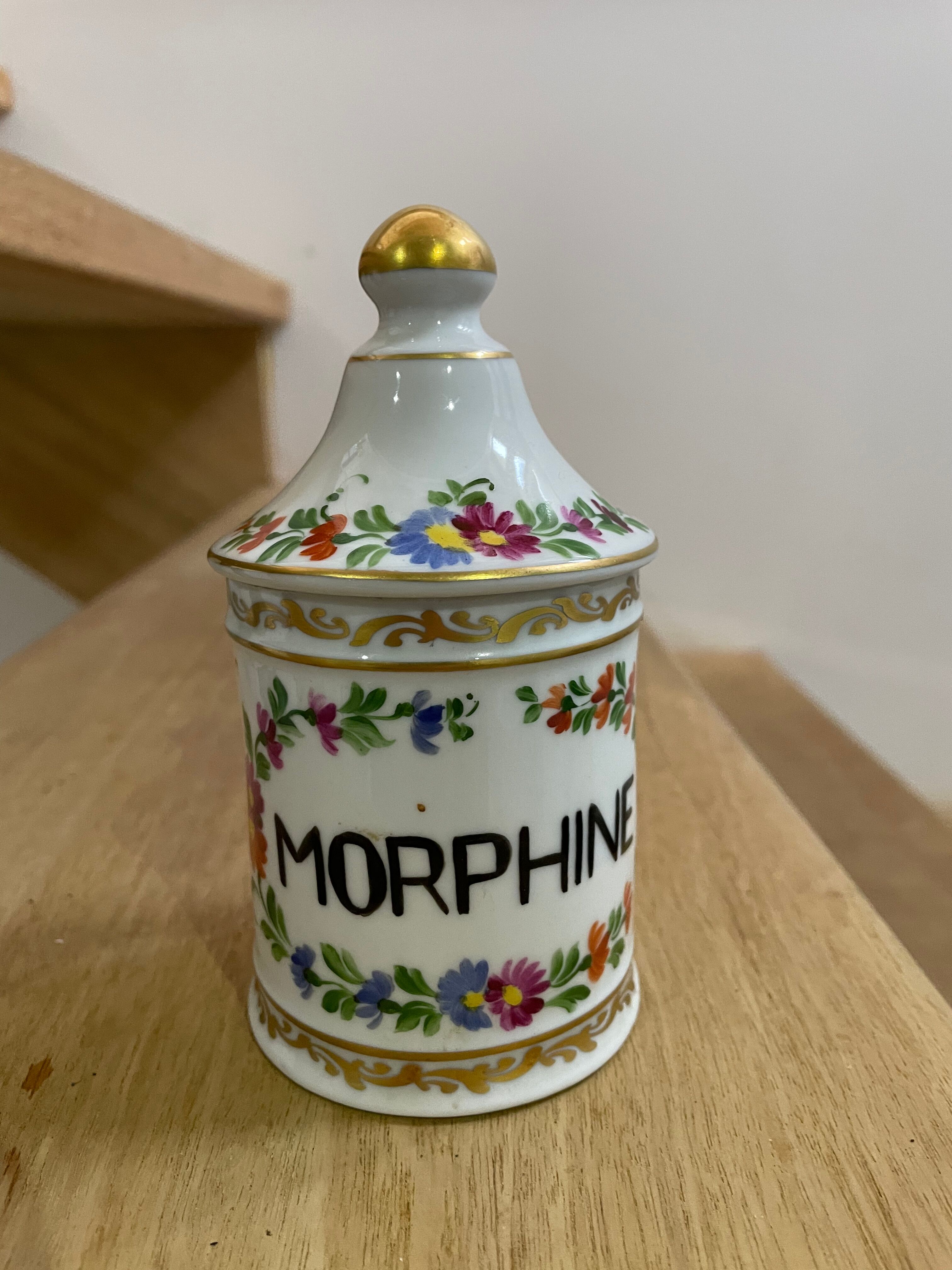 Pharmacy jar Morphine porcelain