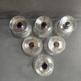 6 Colored cut crystal bowls – Val Saint Lambert