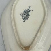 Ravier ancien en terre de fer – Salins Récamier – plat faïence français