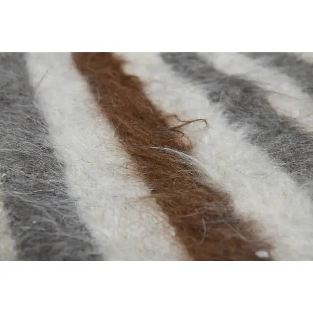 1970s Vintage Turkish Handmade Wool Cotton Beige Brown Kilim Rug 152x208