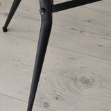 Antique side table made of metal and glass