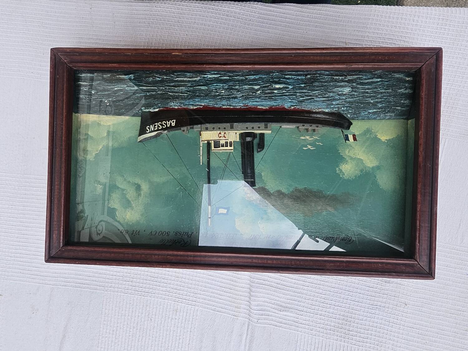 Old Diorama of the Bassens Tugboat in La Rochelle in 1917