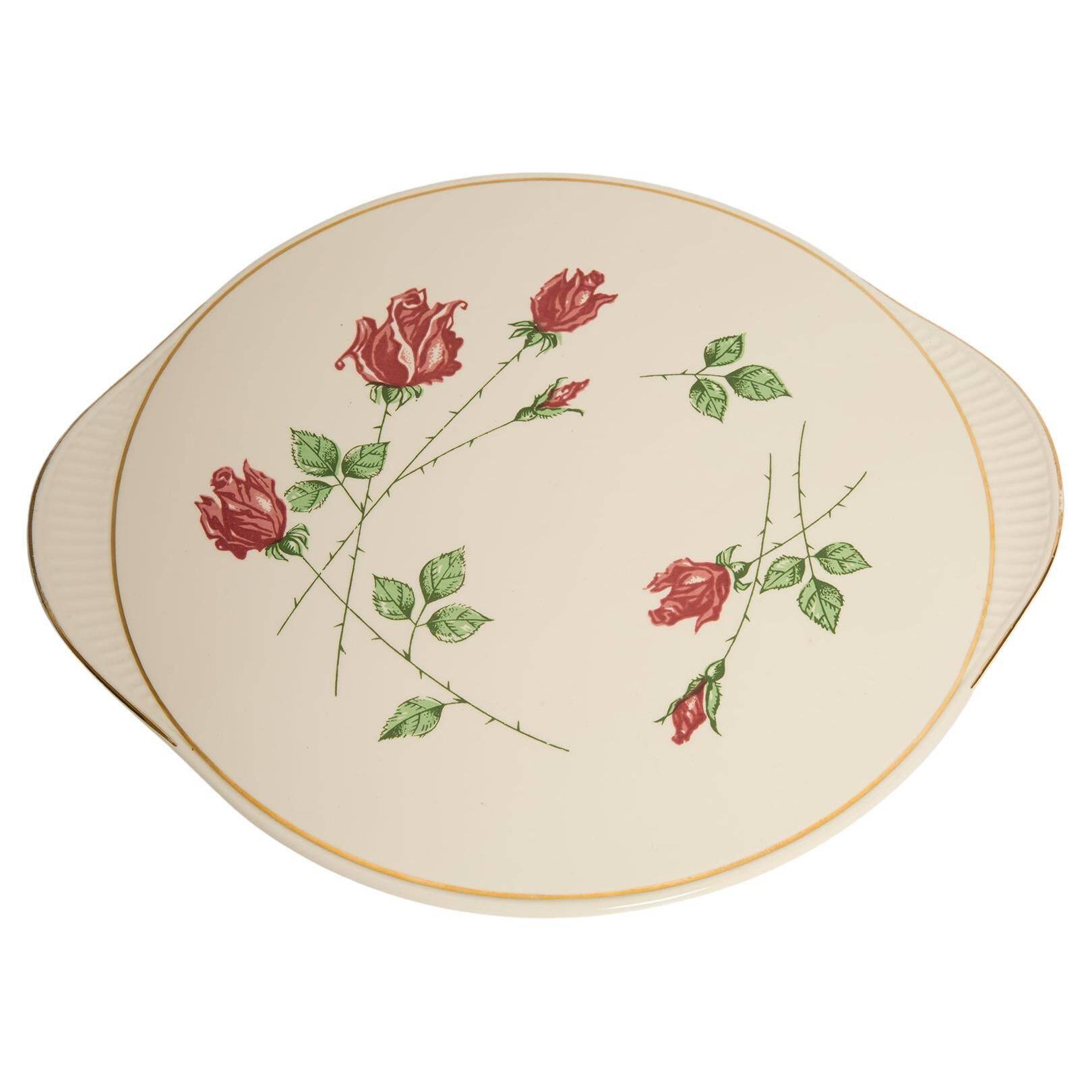 Assiette décorative Rose vintage du milieu du siècle, Allemagne, années 1970