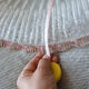 Large vintage Murano suspension in textured glass with a pink edge.