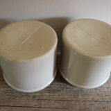 A lot 2 small pots varnished gray vintage