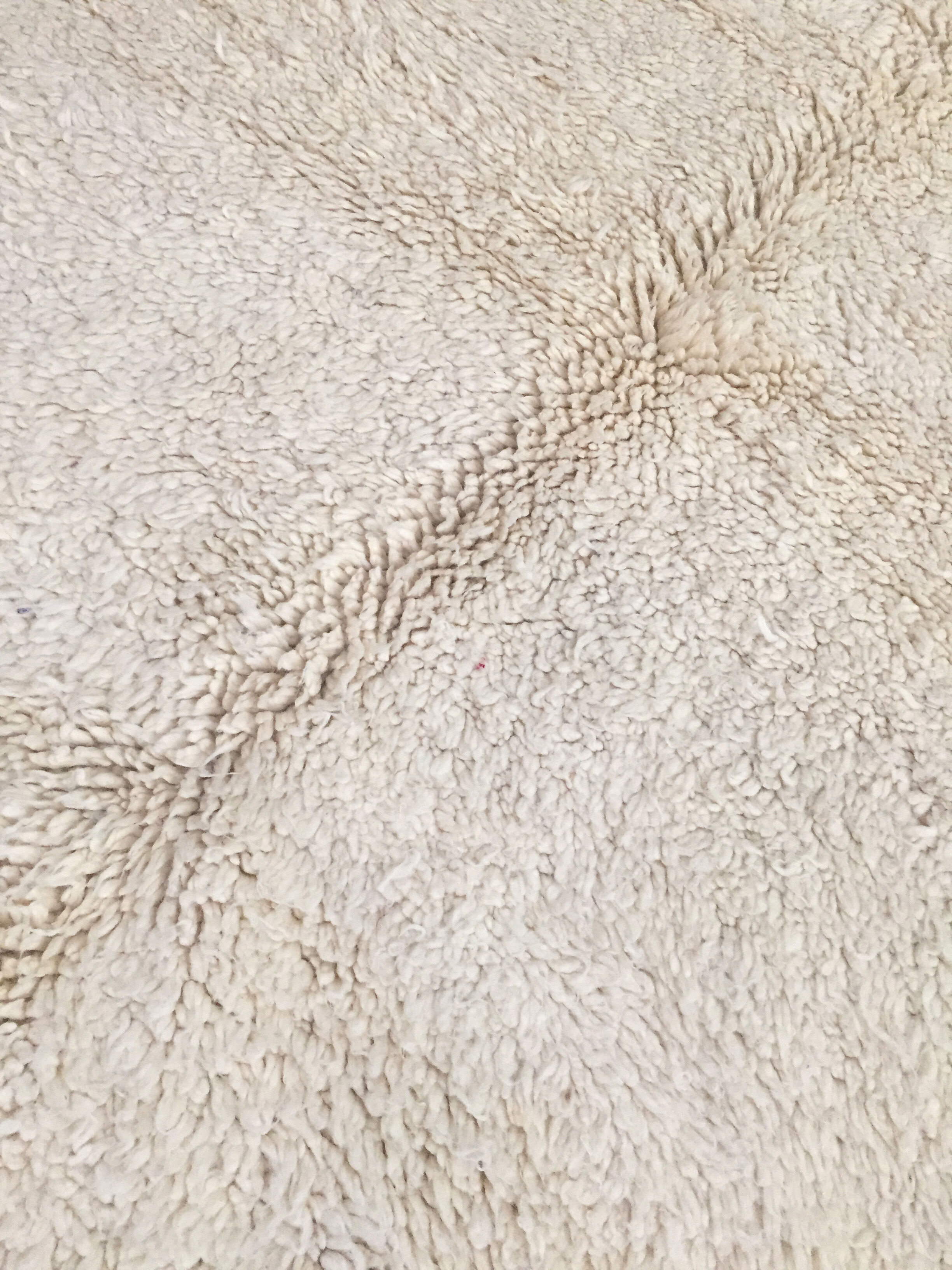 Moroccan Berber carpet Beni Ouarain ecru uni 243x184cm