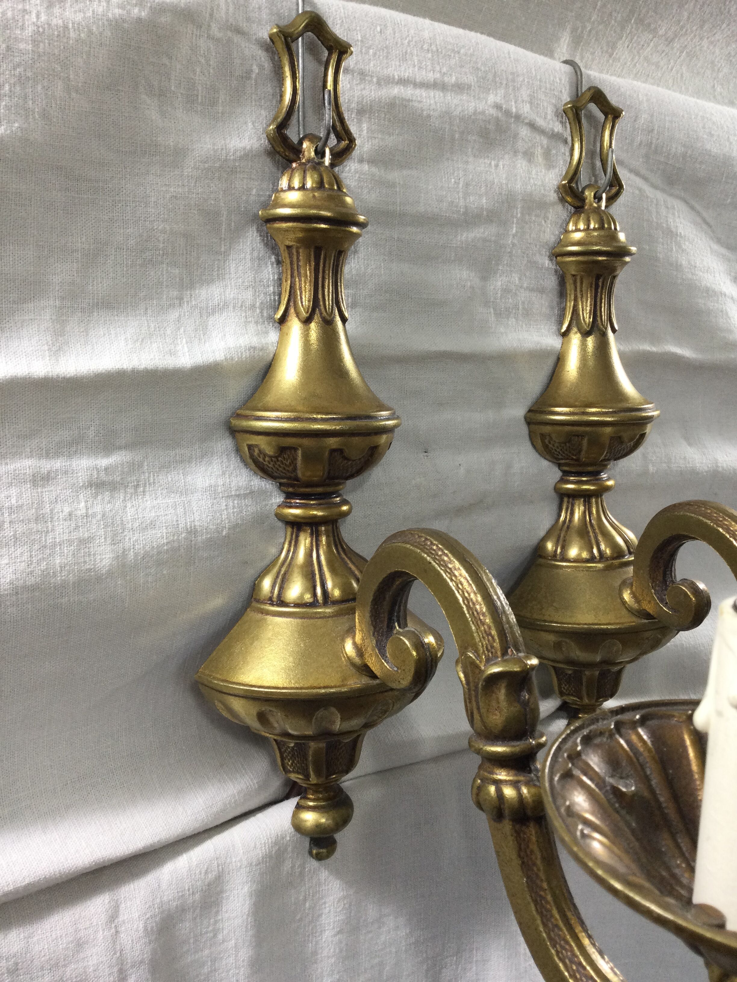 Pair of bronze applique 1 light