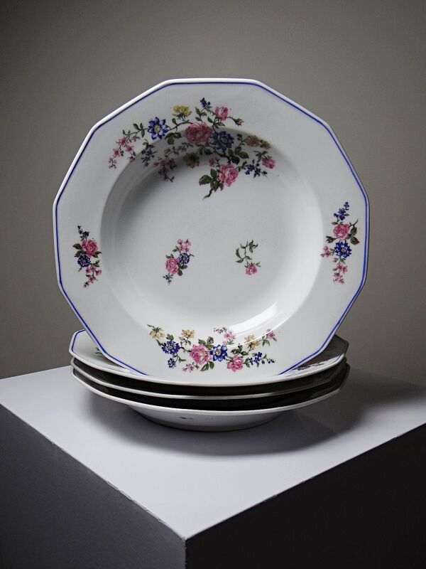 Service 28 pièces Bernardaud porcelaine de Limoges décor floral années 20-50