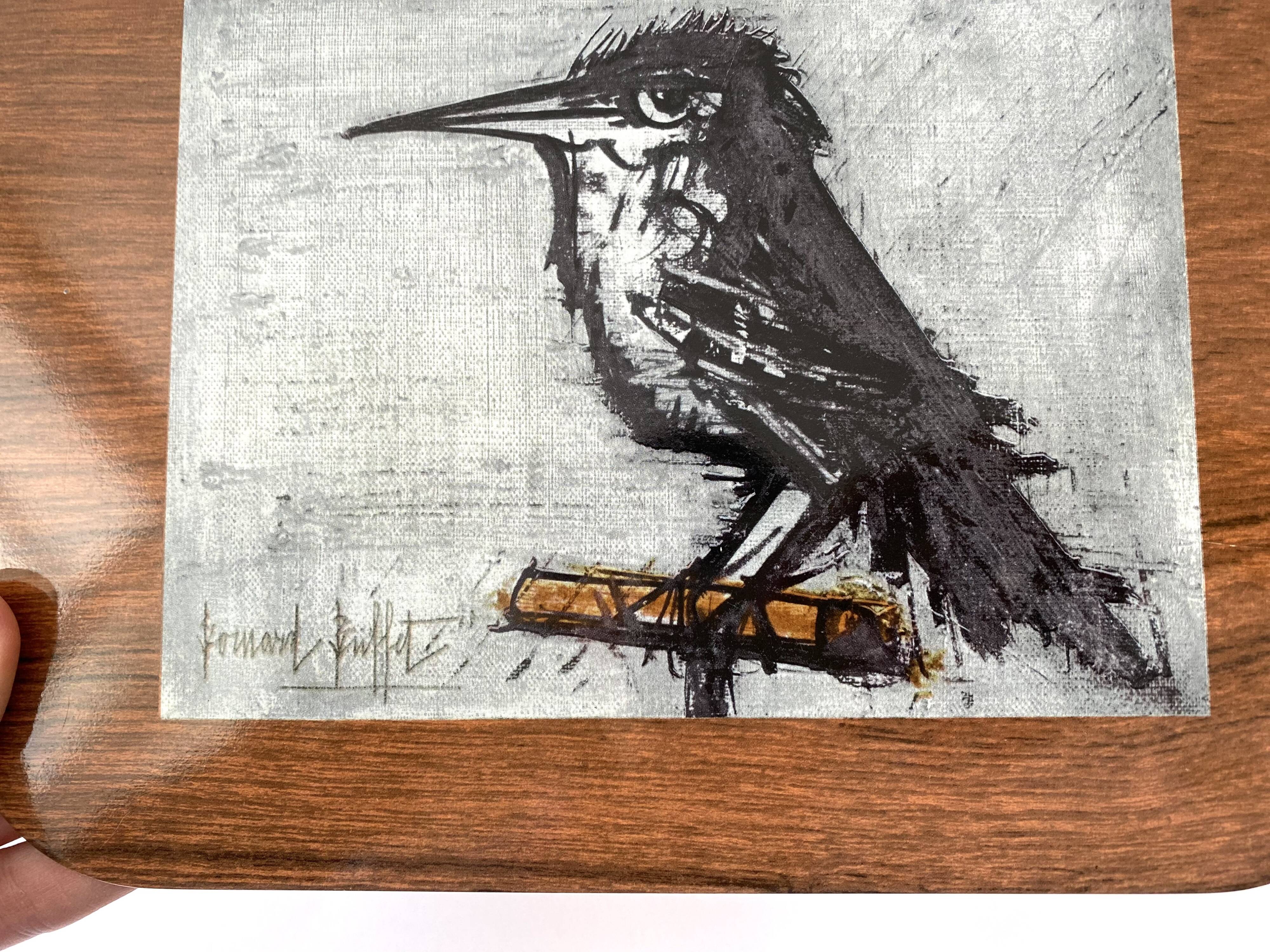 Birds under dish by Bernard Buffet, metal, vintage