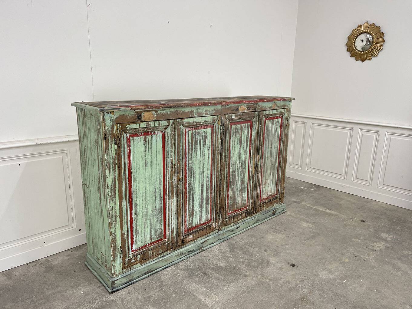 Patinated pine sideboard, 1920
