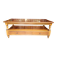 Table basse 2 tiroirs en merisier massif et verre