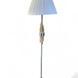 1990s design floor lamp – Brushed metal & crystals