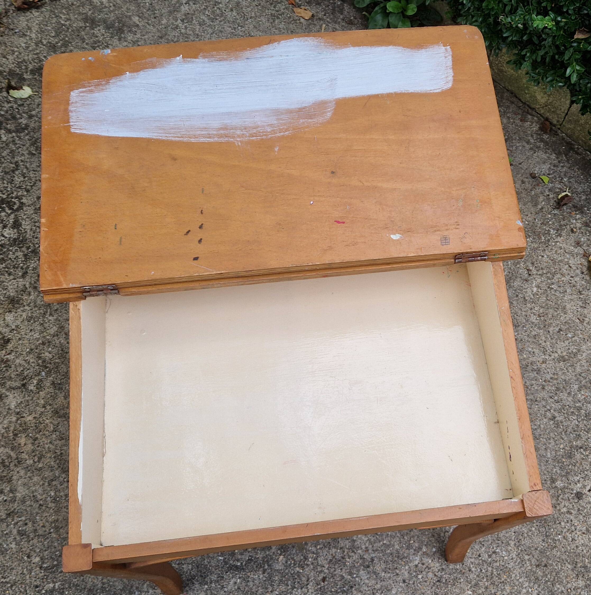 Baumann school desk and chair, retro 1930s