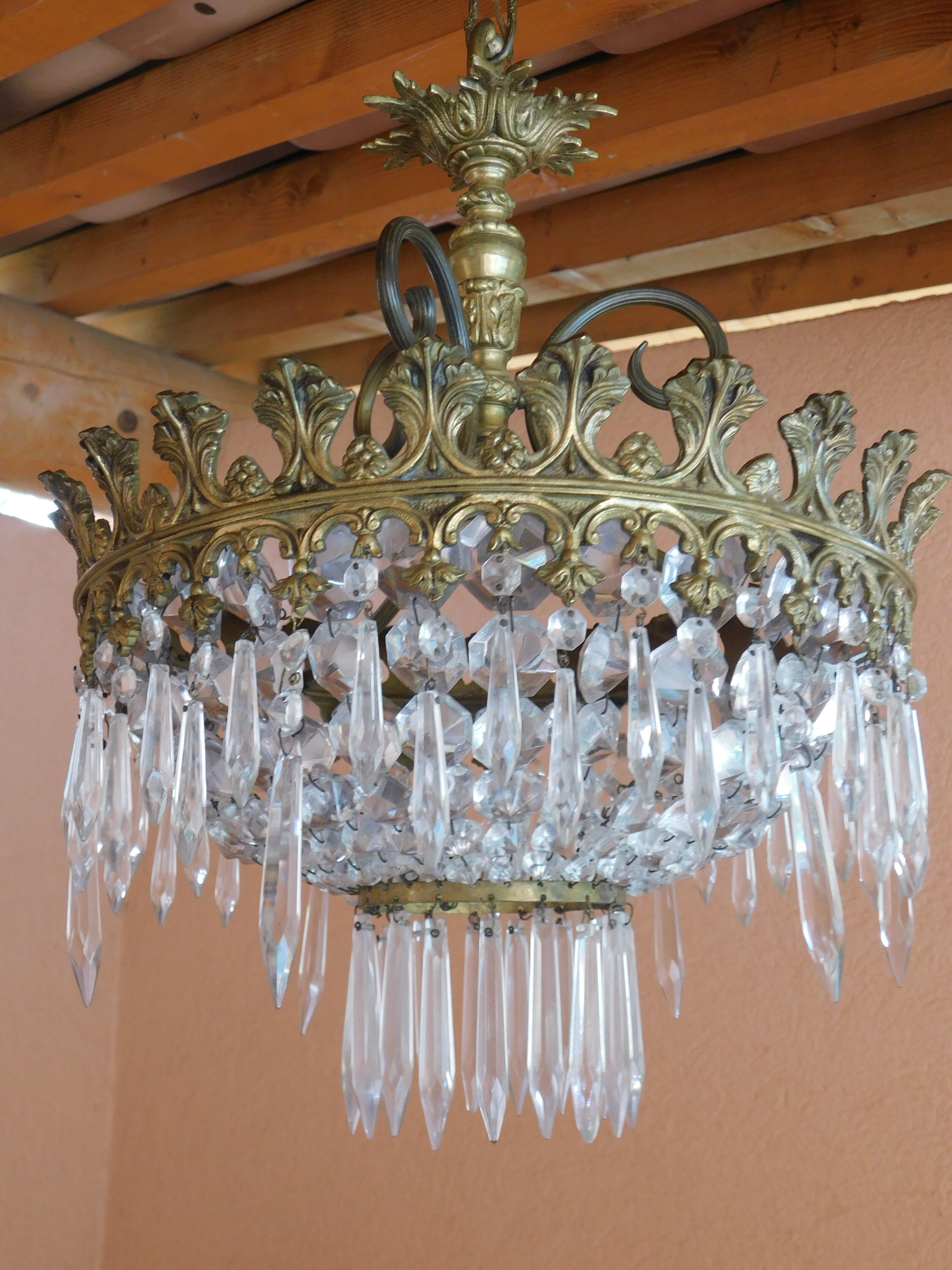 Plafonnier lustre pampilles ø 34 cm