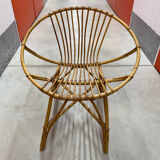 Rattan shell armchair