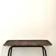 Vintage side table in black metal and wicker, 1950.