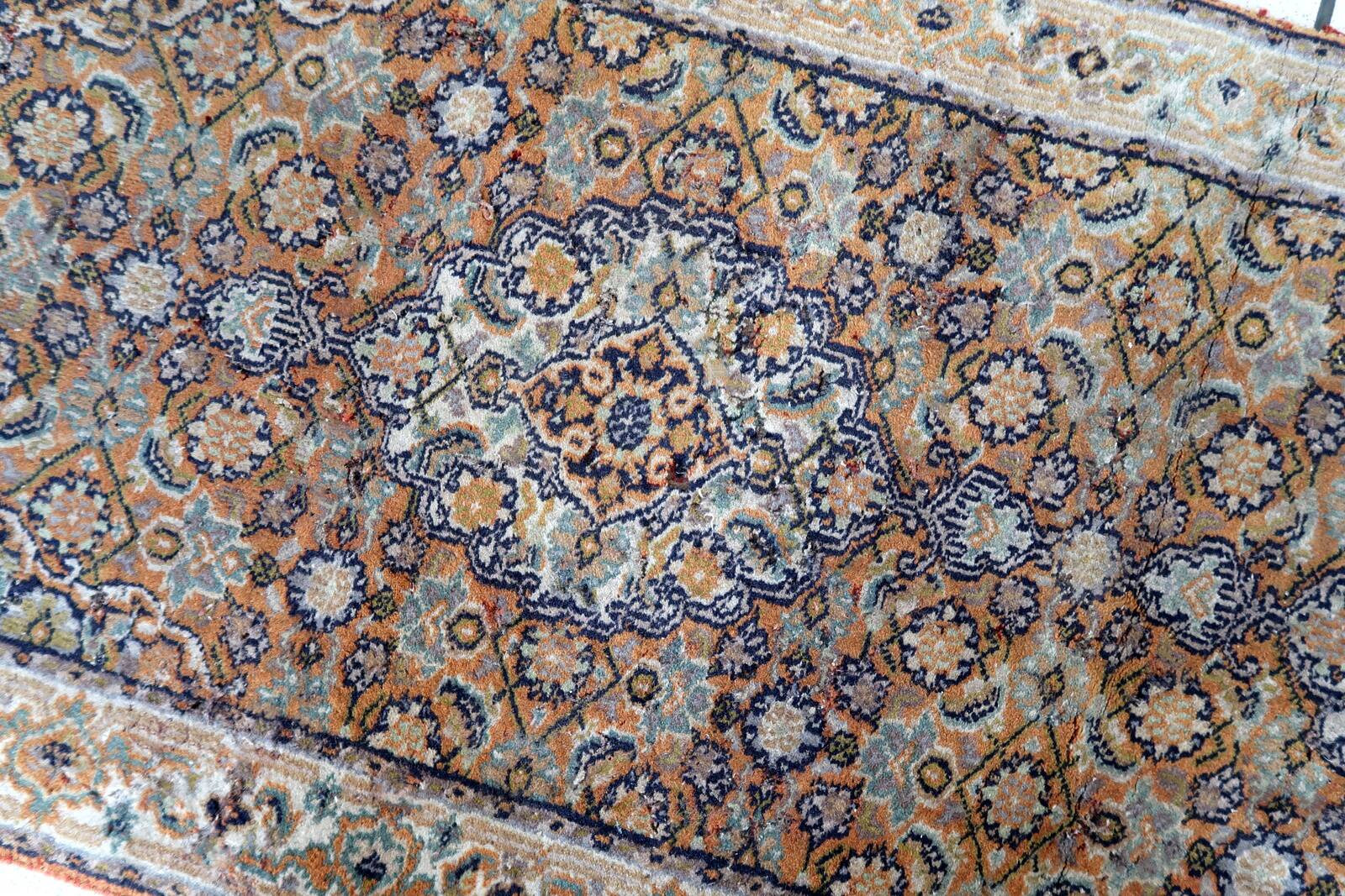 Tapis Vintage Indo-Tabriz en Laine (60cm x 177cm), Années 1970