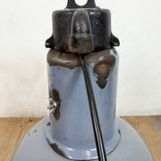 Industrial Grey Enamel Bauhaus Pendant Lamp, 1930s