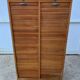 Antique oak double-column roll-top filing cabinet, circa 1950