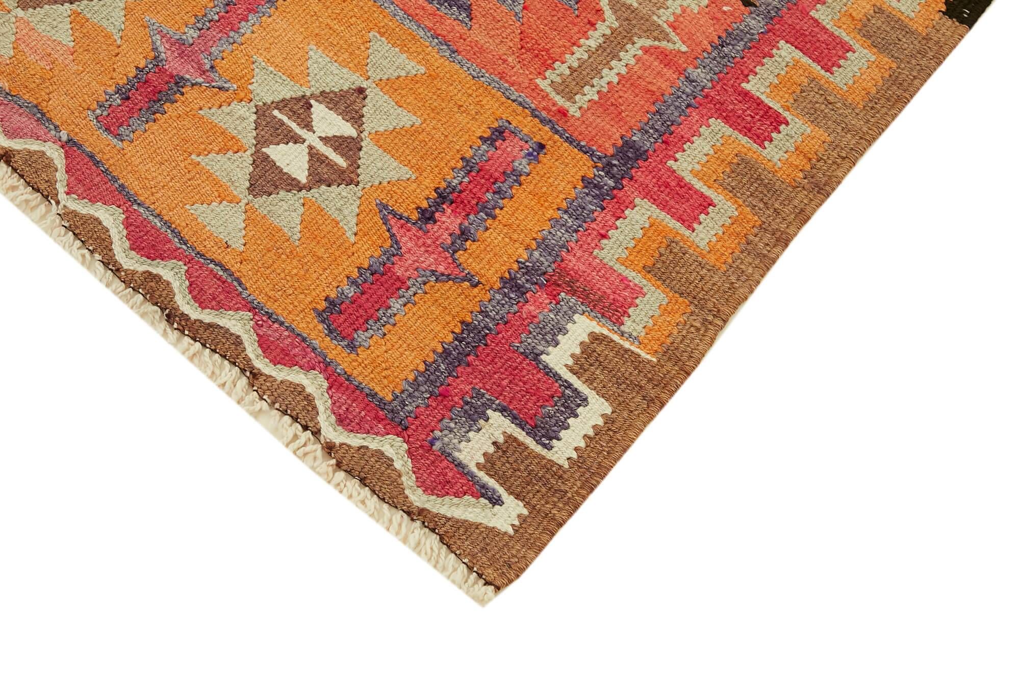 Turkish Handwoven Vintage Herki Kilim 97 cm x 325 cm