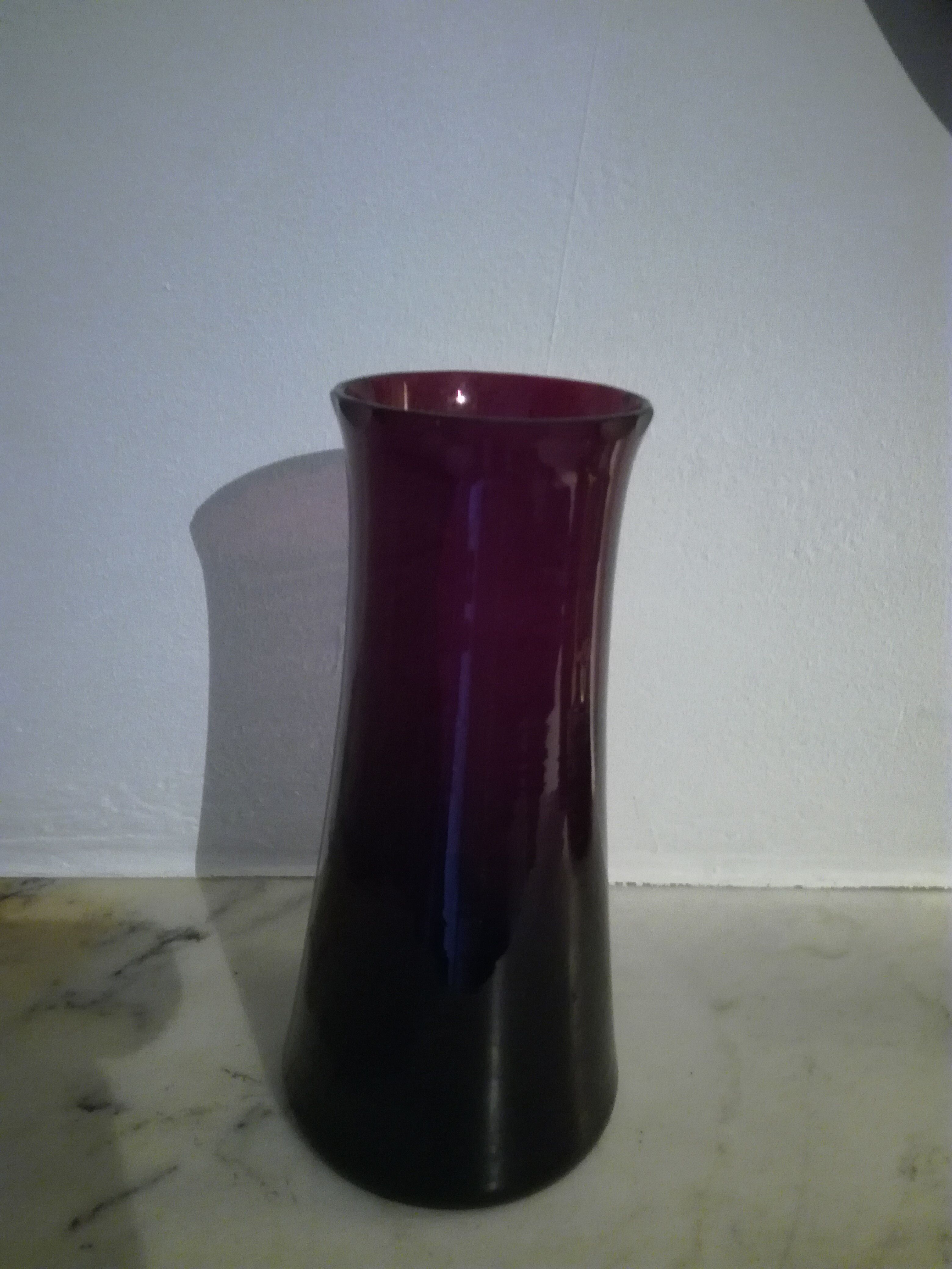 Ruby glass vase