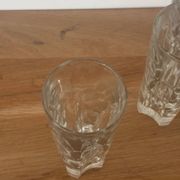 Set of 6 bistro glasses, possibly crystal, made in Italy.