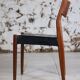 4 Scandinavian Fristho Franeker chairs in teak and skai, 1960.