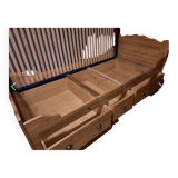 Lit bateau 3 tiroirs vintage pin massif