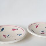 pair of round dishes Givors model Perce-neige 1950