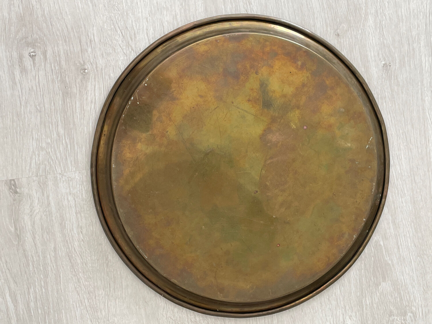 Antique brass tray