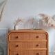 Commode en rotin vintage années 60