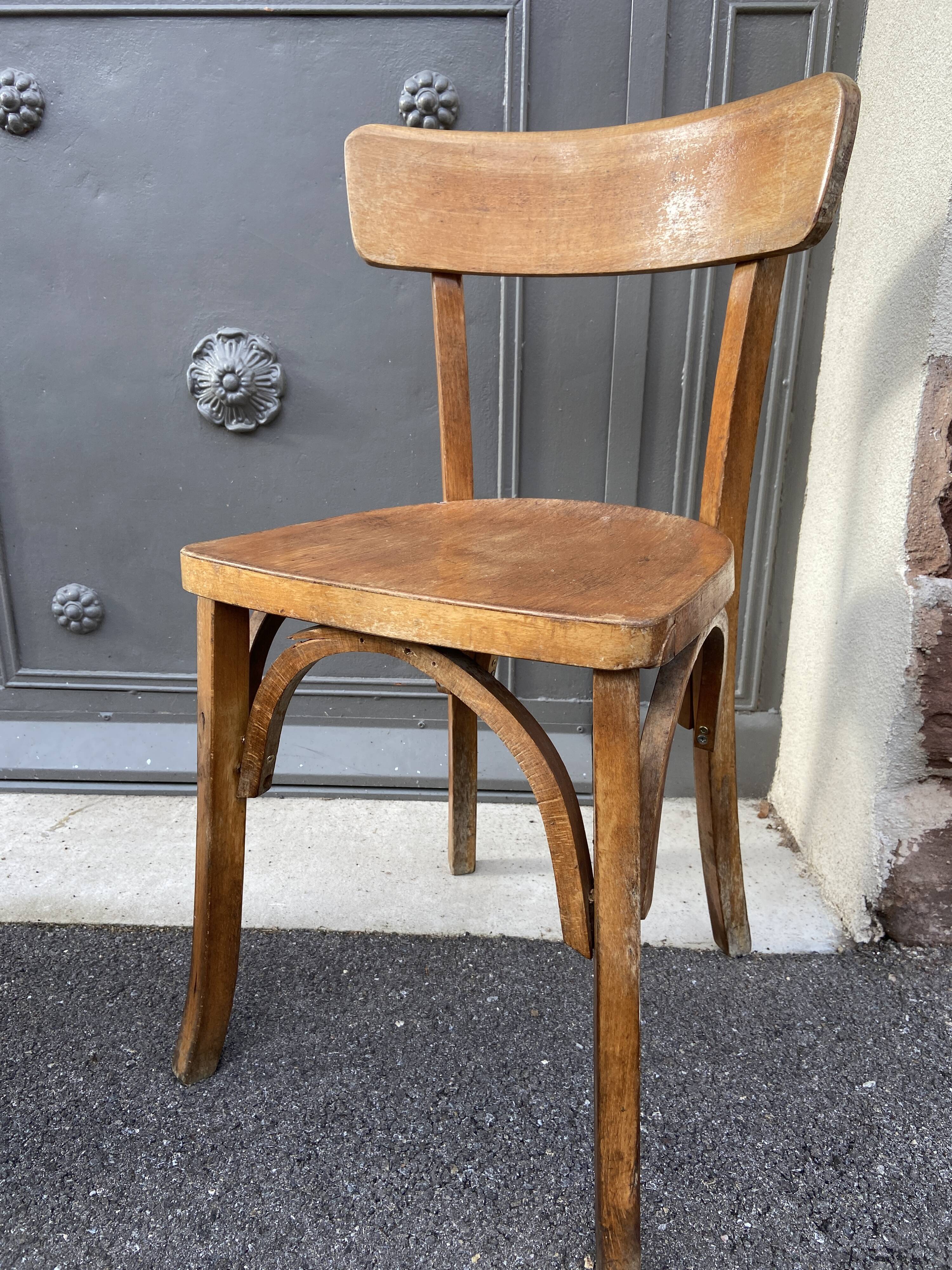 6 chairs bistro coffee wood curved vintage