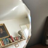Antique dodecagon art deco beveled mirror
